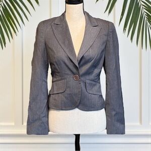 Trina Turk Los Angeles Palm Springs Grey One Button Fitted Blazer - Size 0